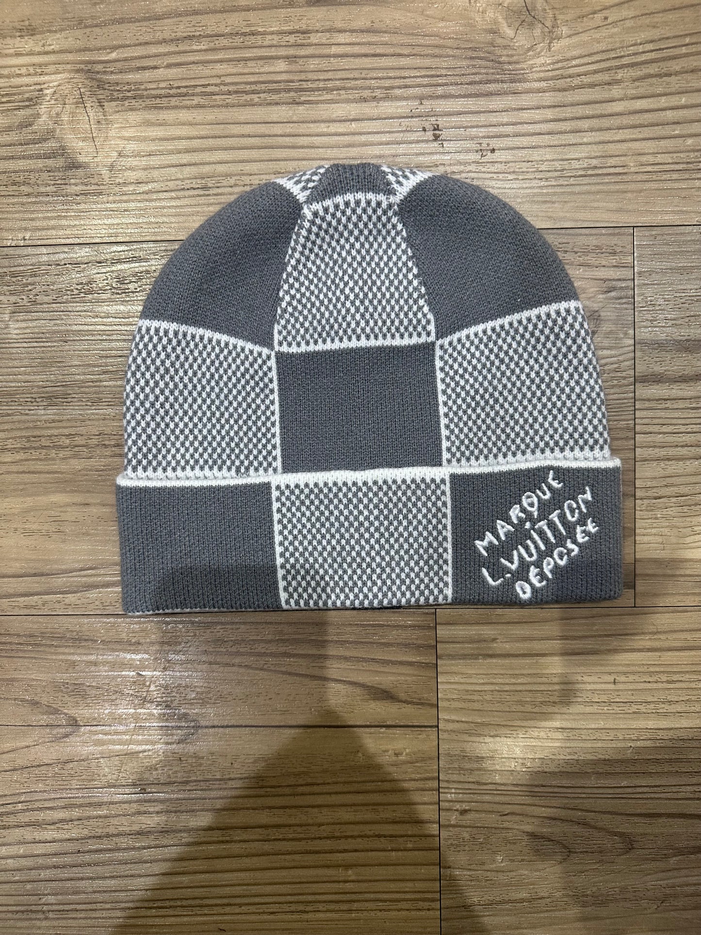 Grey and White beanie